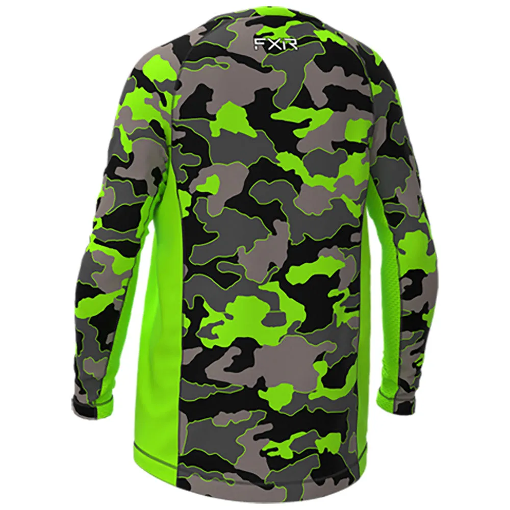 FXR Attack UPF Longsleeve T-Shirt Grey Camo/Lime