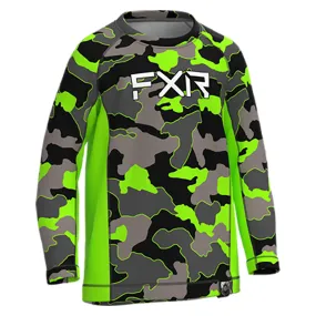 FXR Toddler Attack UPF Longsleeve T-Shirt Grey Camo/Lime