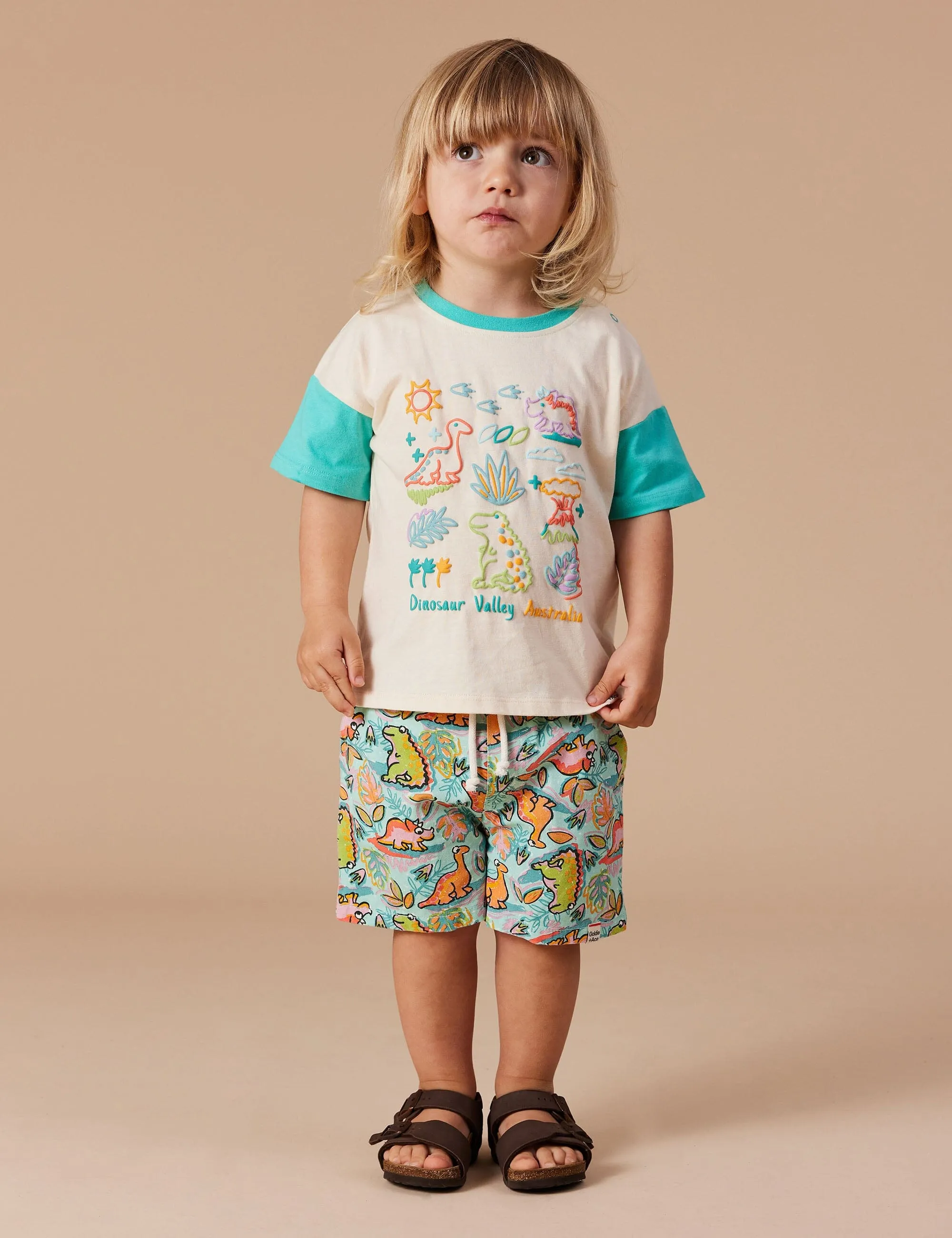 Goldie & Ace - Dinosaur Valley Puff Print T-Shirt