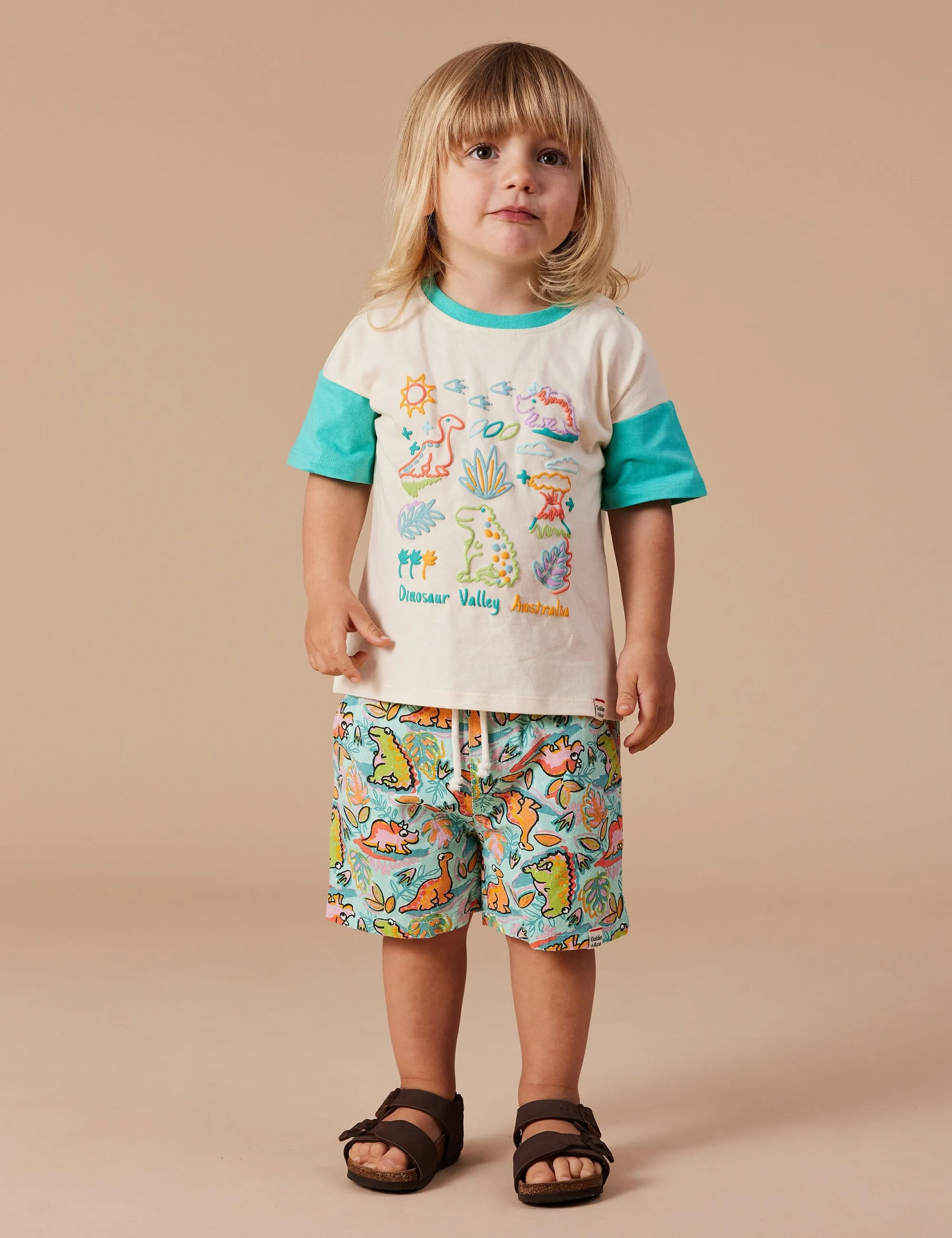 Goldie & Ace - Dinosaur Valley Puff Print T-Shirt