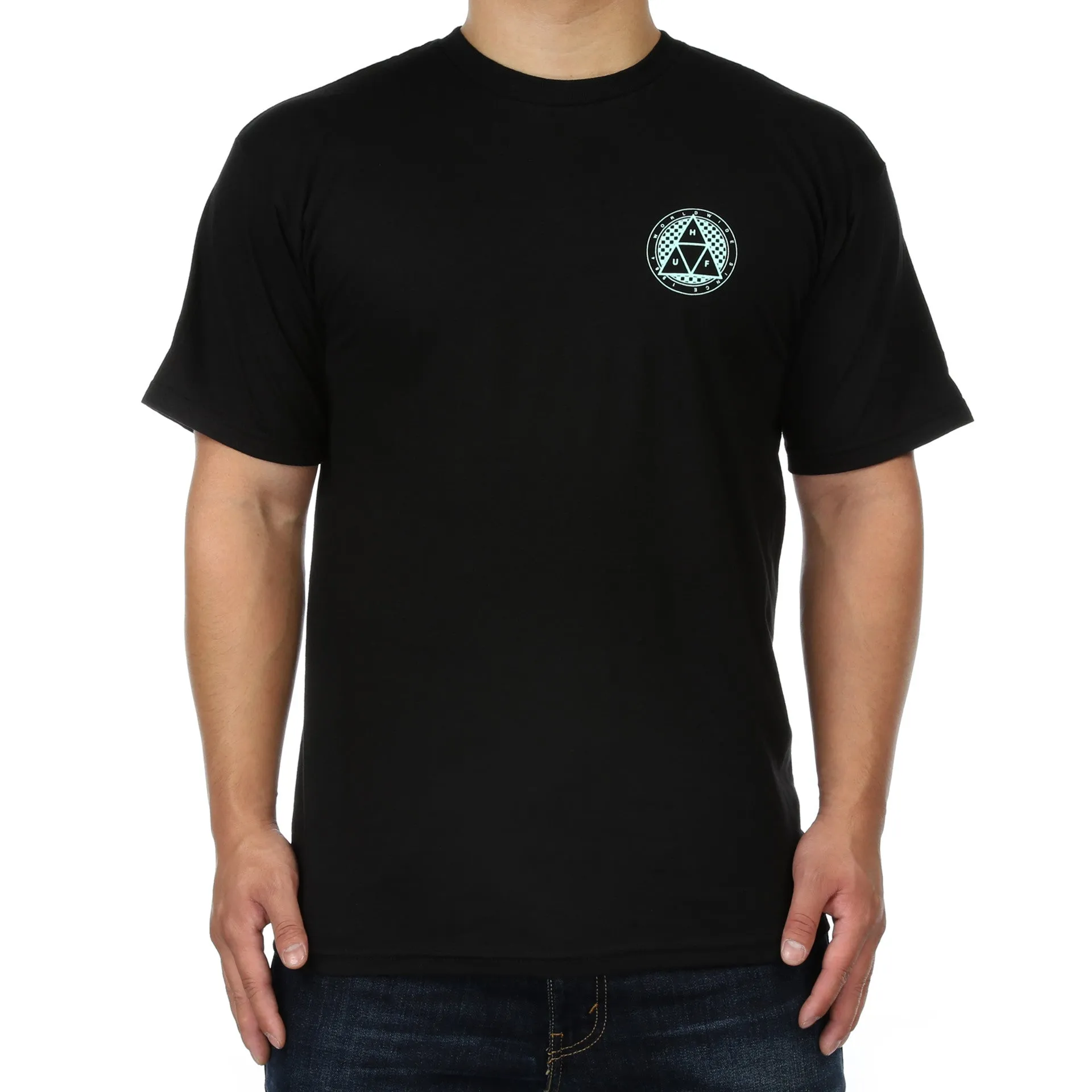 Huf Checkered Triple Triangle Tee - Black