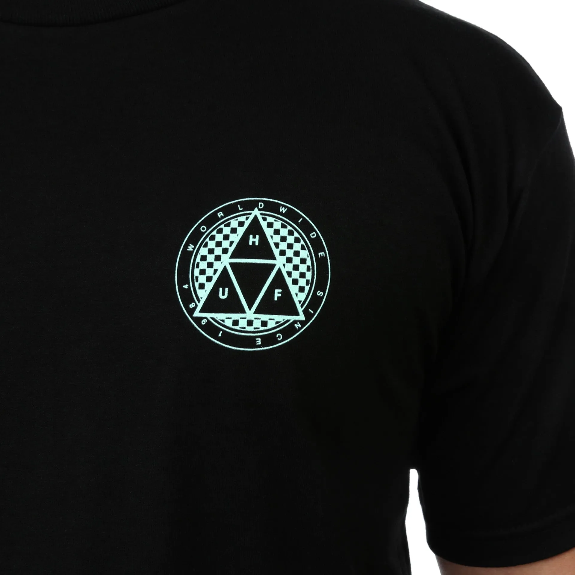 Huf Checkered Triple Triangle Tee - Black