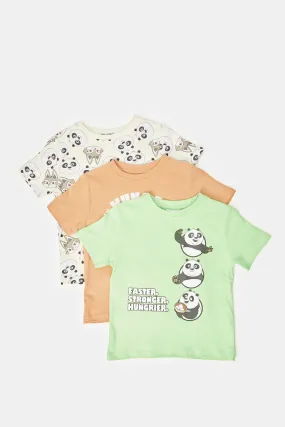 Infant Boys Assorted Kungfu Panda T-Shirt Set (Pack Of 3)