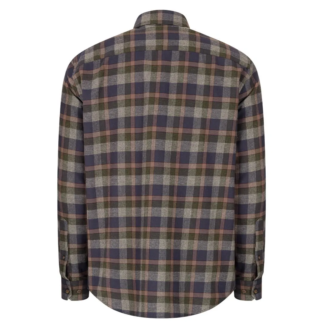 Kirkwall Brushed Flannel Check Shirt - Navy/Green Check by Hoggs of Fife