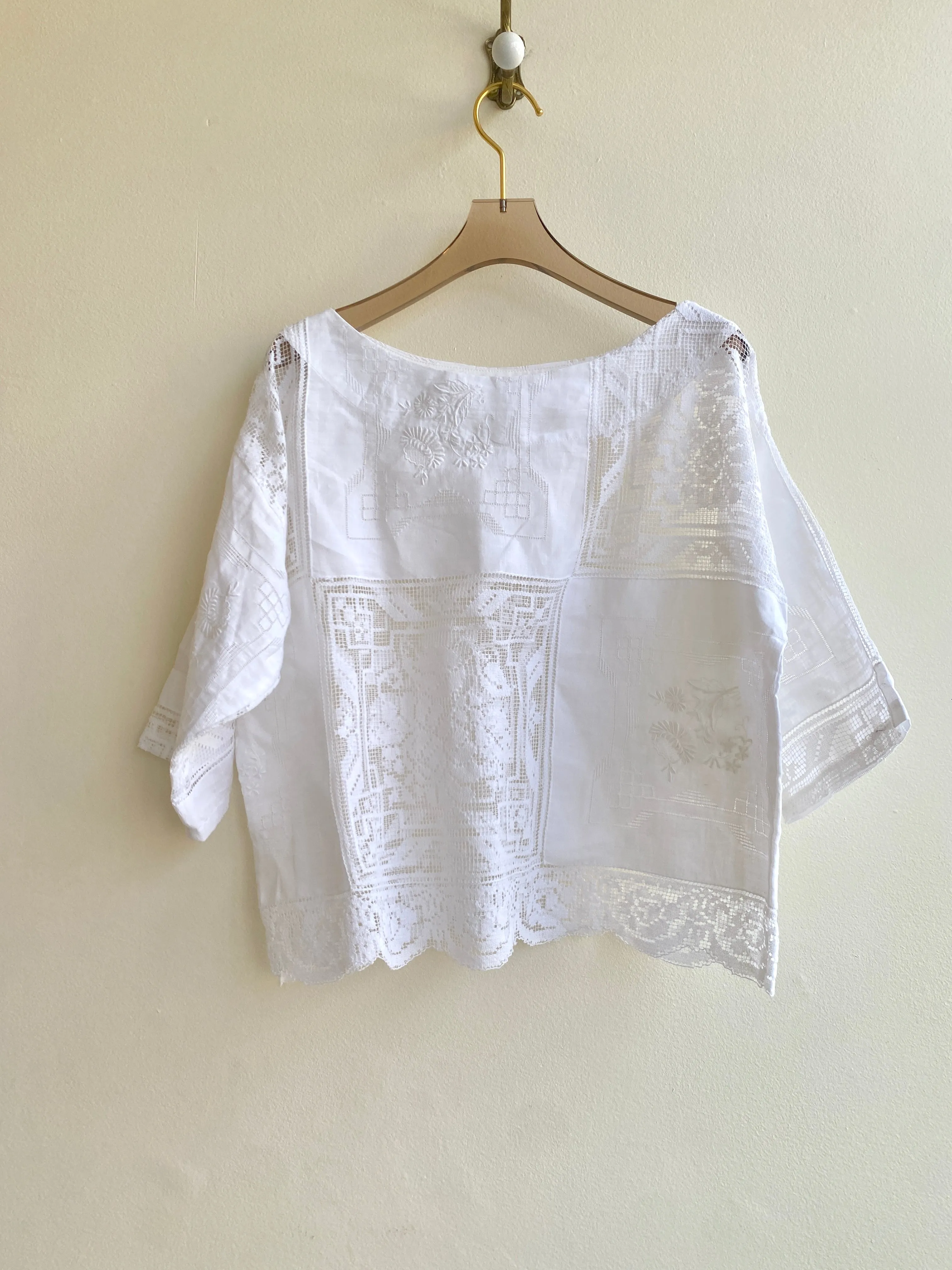 Lace & Linen Embroidered Box Top