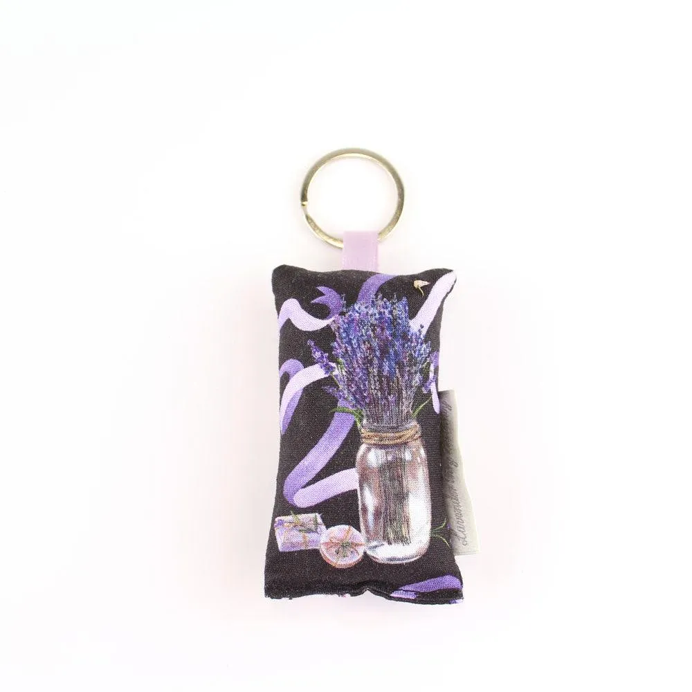 Lavender Embroidered Keychain