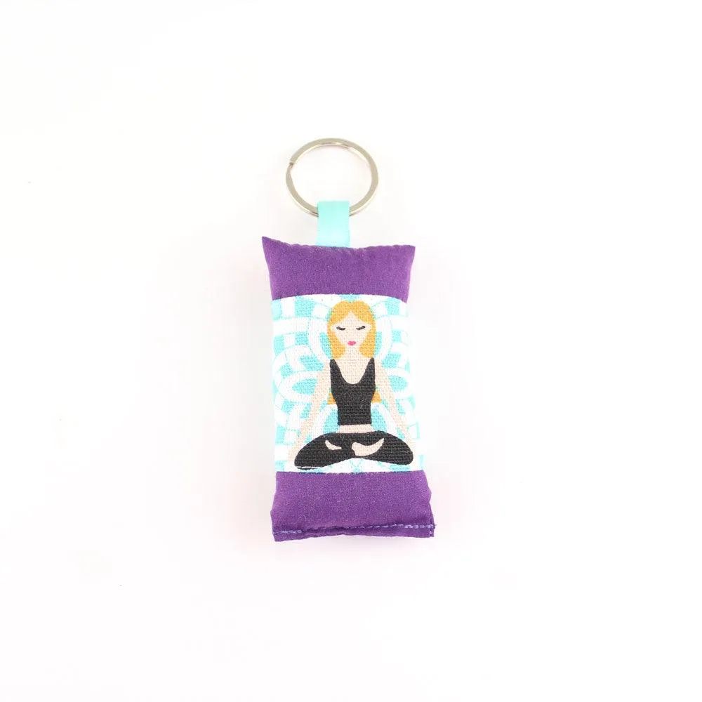 Lavender Embroidered Keychain