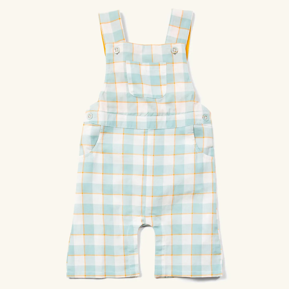 LGR Soft Blue Checkered Short Dungarees