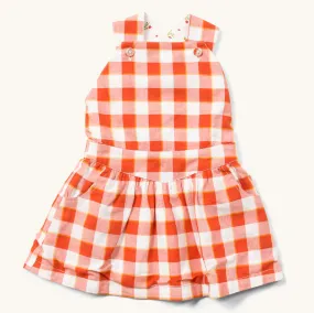 LGR Soft Red Checkered Pinafore Dress