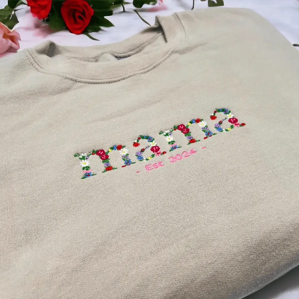 Mama Established Personalised Floral Jumper