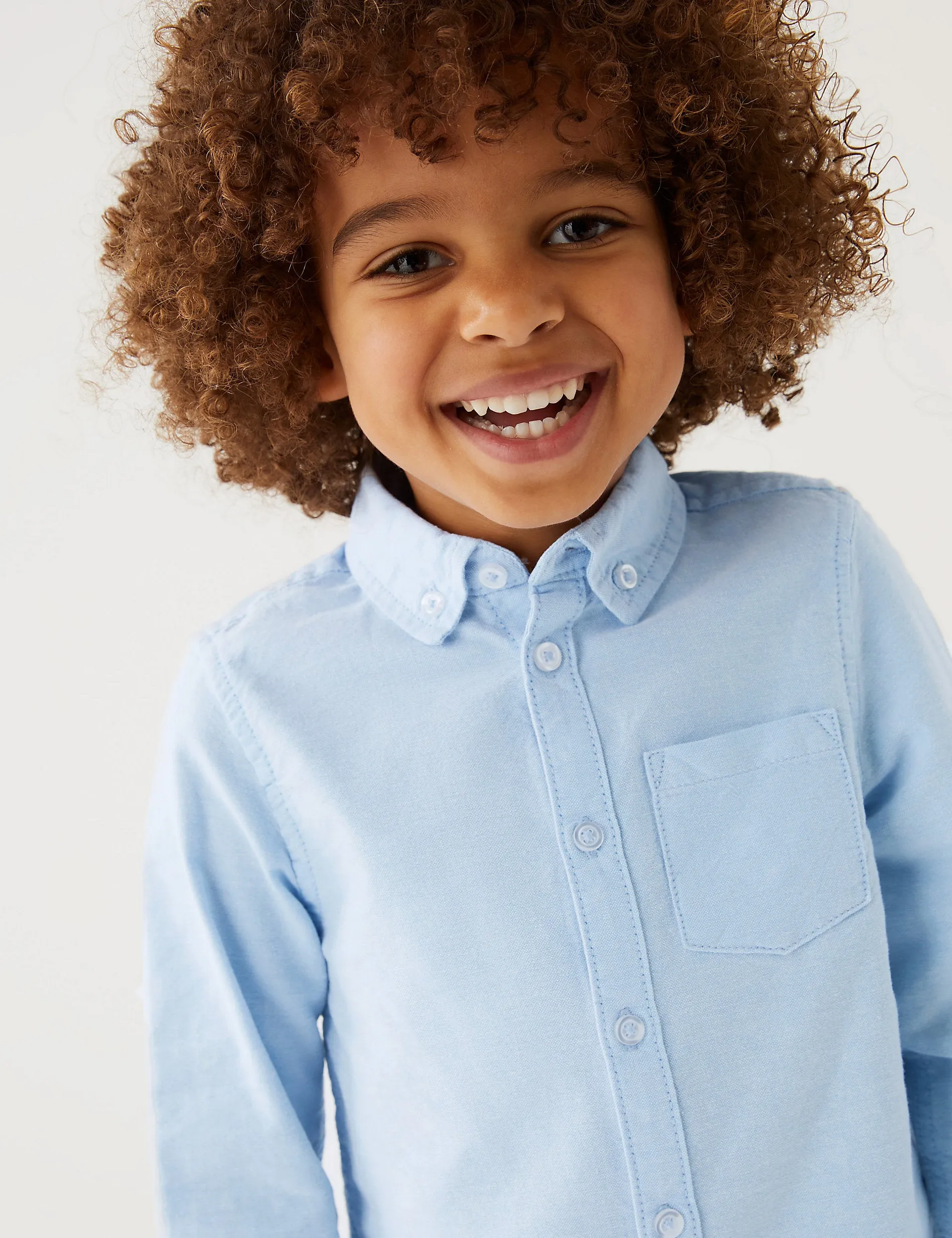 Marks & Spencer Pure Cotton Oxford Shirt (2-8yrs) Blue