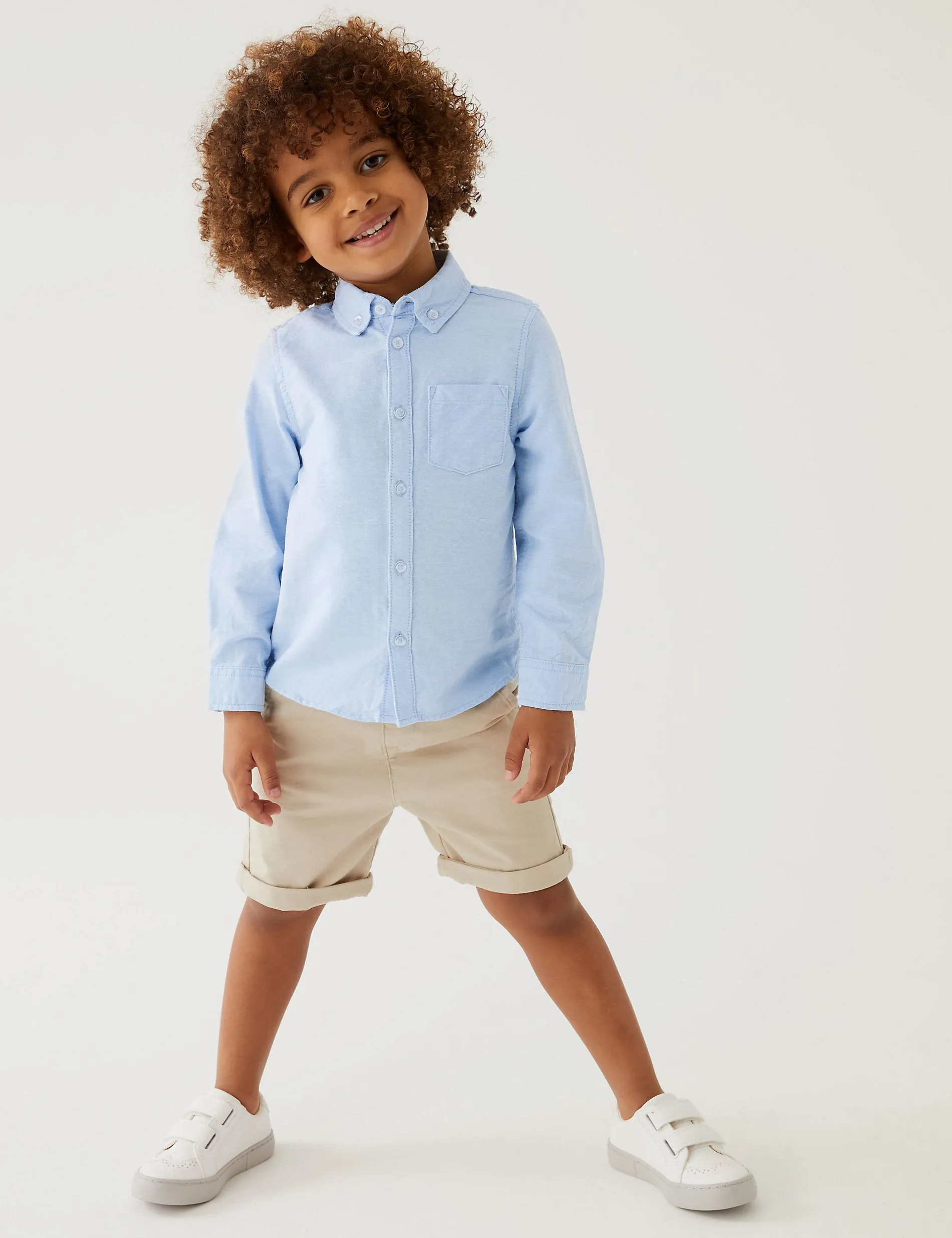 Marks & Spencer Pure Cotton Oxford Shirt (2-8yrs) Blue