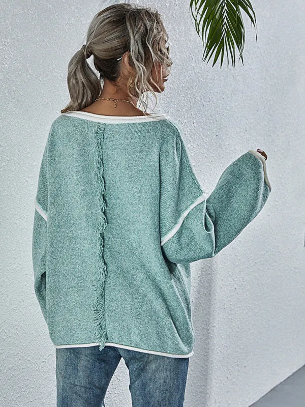 New sweater round neck sweater loose large size fashion women's sweater women