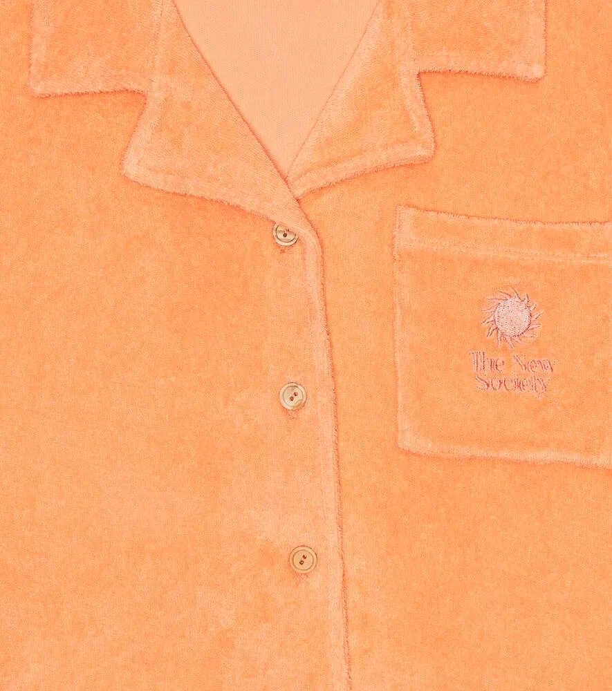 Nicolo Cotton Terry Shirt with The New Society Embroidery, Orange