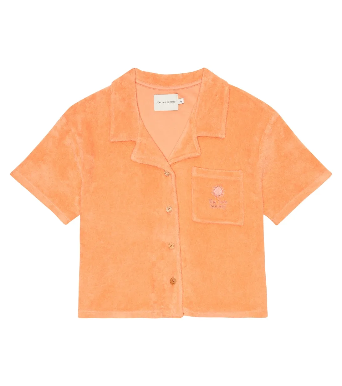 Nicolo Cotton Terry Shirt with The New Society Embroidery, Orange