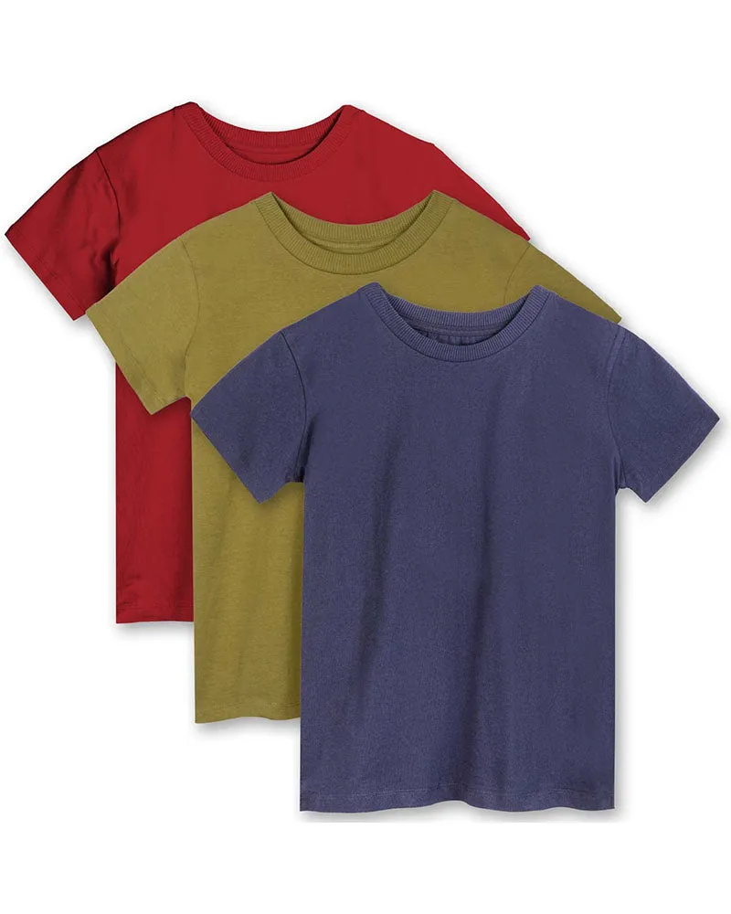 Organic Cotton Kids Shirts - Relaxed Fit Tee 3 Pack