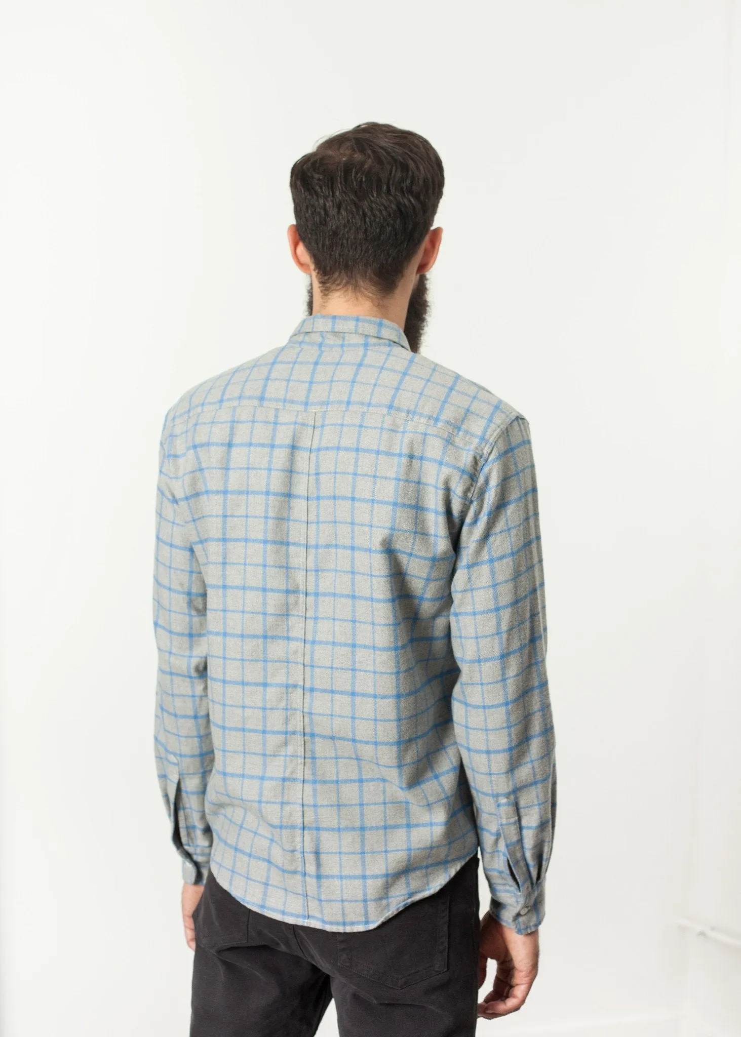 Paul Shirt in Grey Flannel