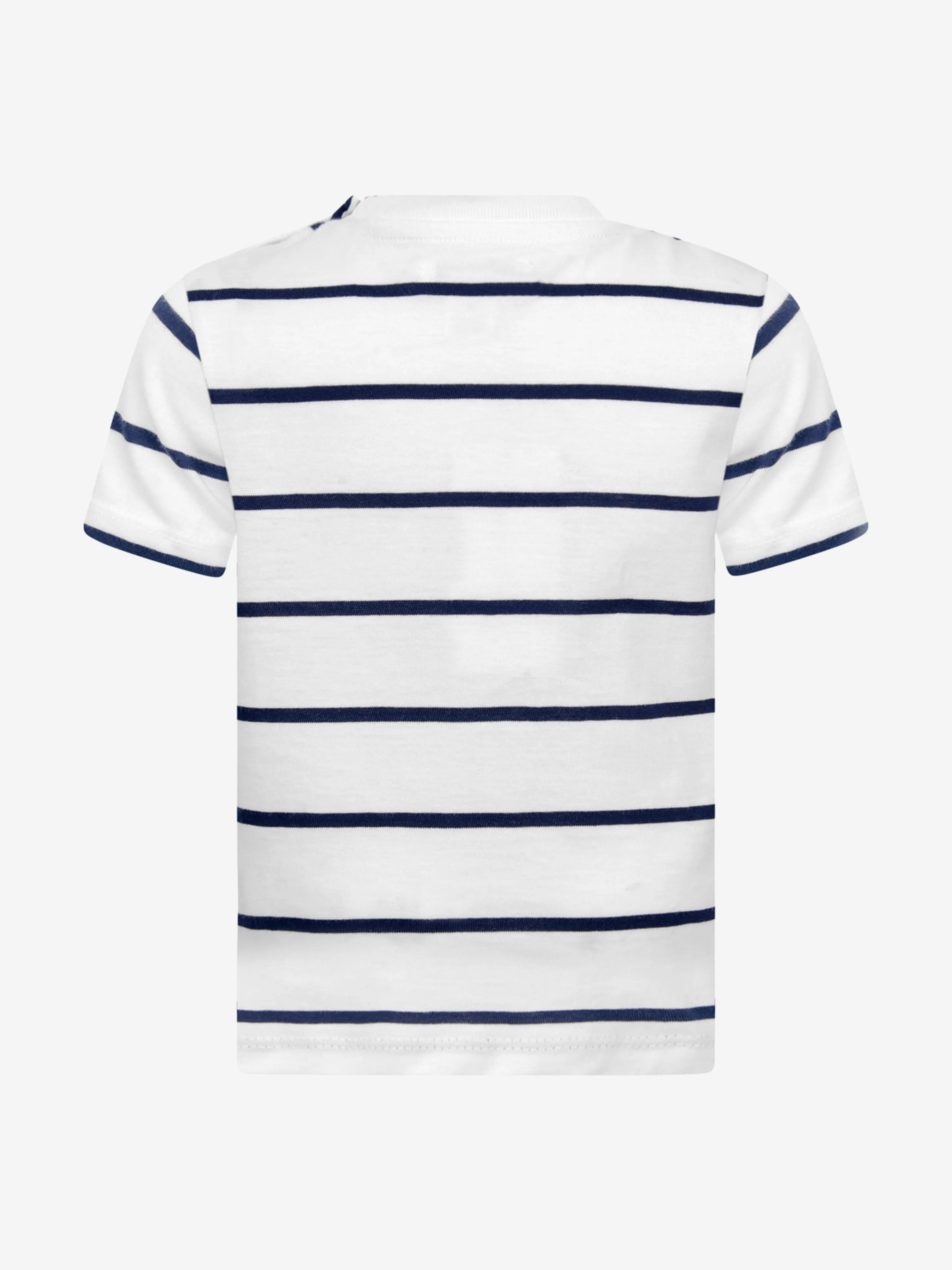 Ralph Lauren Boys White Striped Cotton T-Shirt