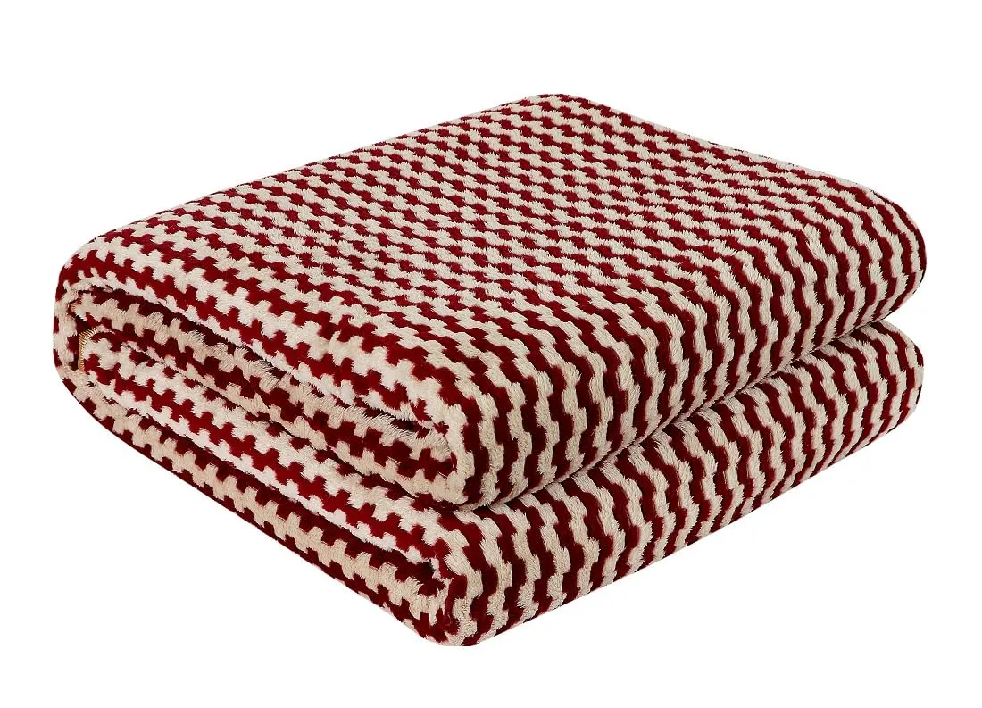 RD TREND Presents Luxurious 300 GSM Flannel/Warm Velvet Double Blanket,Topsheet (Size-90X100 Inch) Colour Maroon