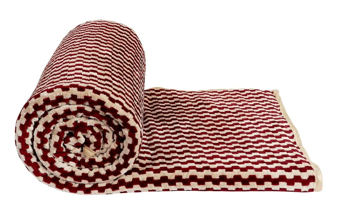 RD TREND Presents Luxurious 300 GSM Flannel/Warm Velvet Double Blanket,Topsheet (Size-90X100 Inch) Colour Maroon