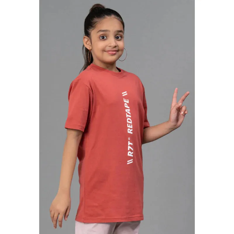 RedTape Unisex Kids T-Shirt- Best in Comfort| Cotton| Cool Pink Colour| Regular look| Round Neck pattern