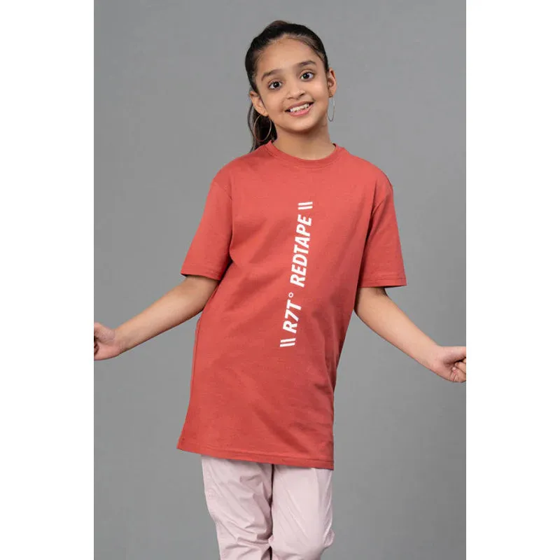 RedTape Unisex Kids T-Shirt- Best in Comfort| Cotton| Cool Pink Colour| Regular look| Round Neck pattern