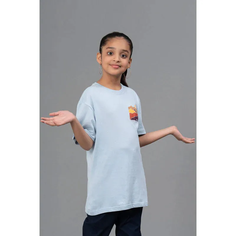 RedTape Unisex Kids T-Shirt- Best in Comfort| Cotton| Ice Blue Colour| Regular look| Round Neck pattern