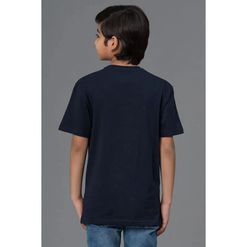 RedTape Unisex Kids T-Shirt- Best in Comfort| Cotton| Navy Colour| Round Neck| Casual Look