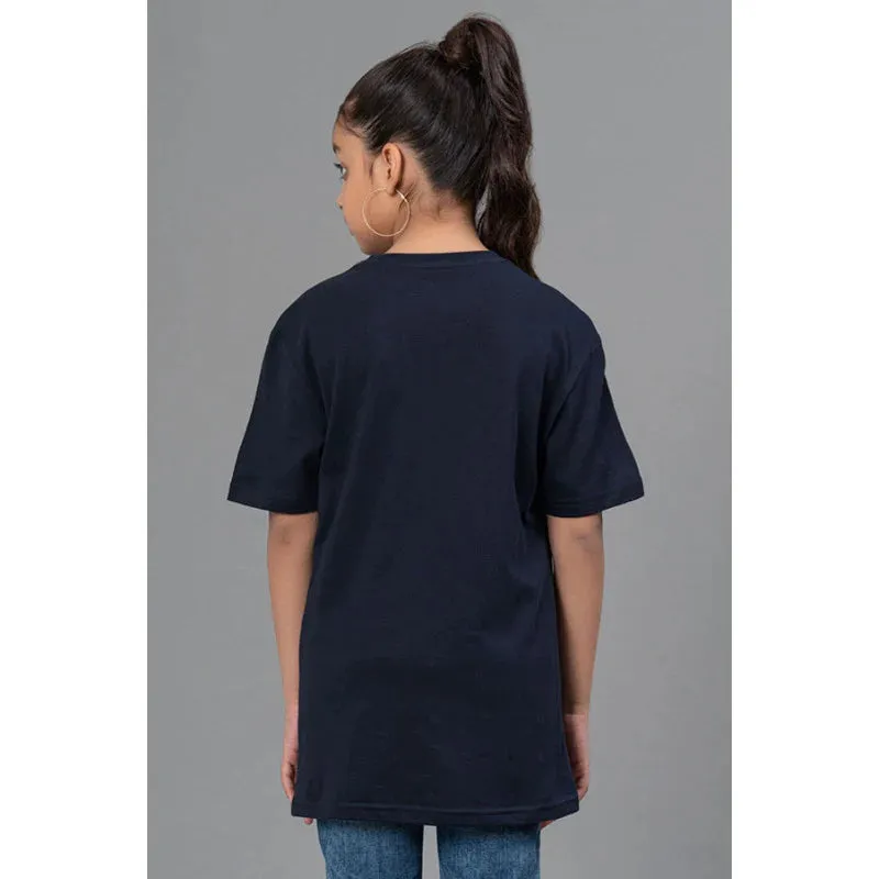 RedTape Unisex Kids T-Shirt- Best in Comfort| Cotton| Navy Colour| Round Neck| Casual Look