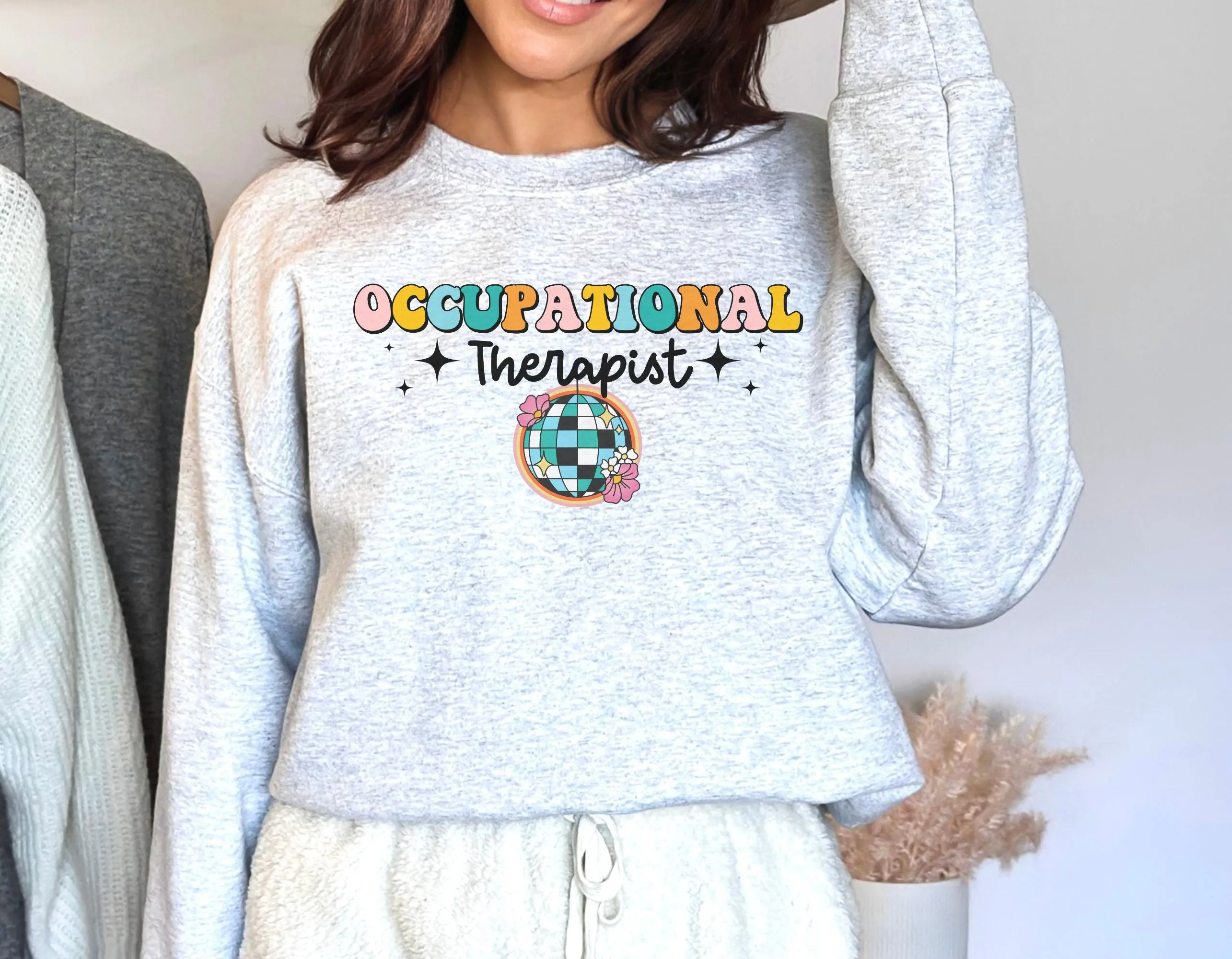 Retro OT Sweatshirt, Occupational therapy crewneck, OT OTA tee, Occupational Therapist Disco Gilden Heavyblend