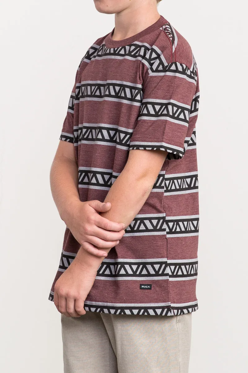 RVCA VA Repeater Short Sleeve Boys Shirt - Bordeaux