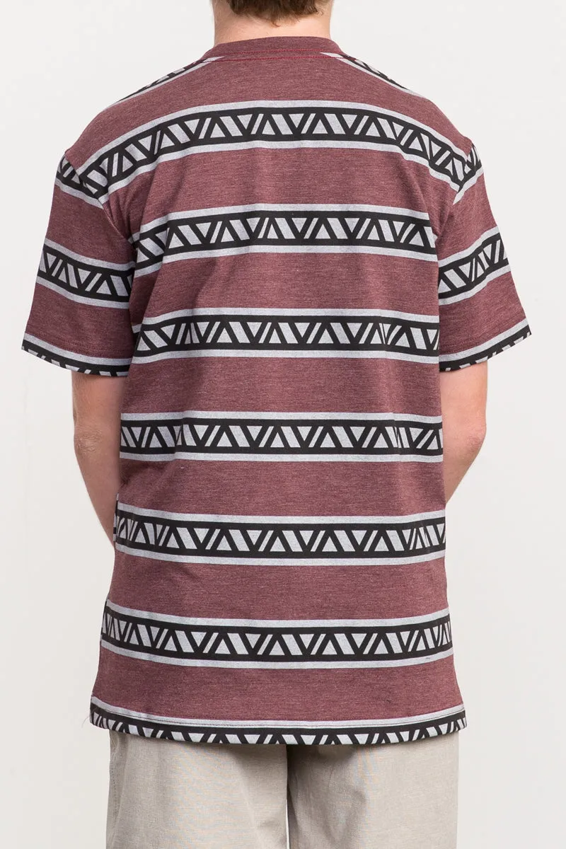 RVCA VA Repeater Short Sleeve Boys Shirt - Bordeaux