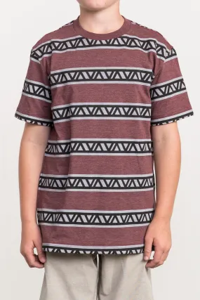 RVCA VA Repeater Short Sleeve Boys Shirt - Bordeaux