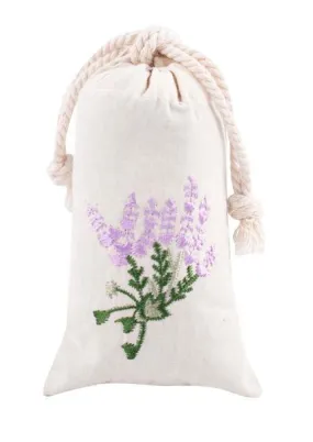 Set Of 2 Embroidered Lavender Scented Sachet Bags