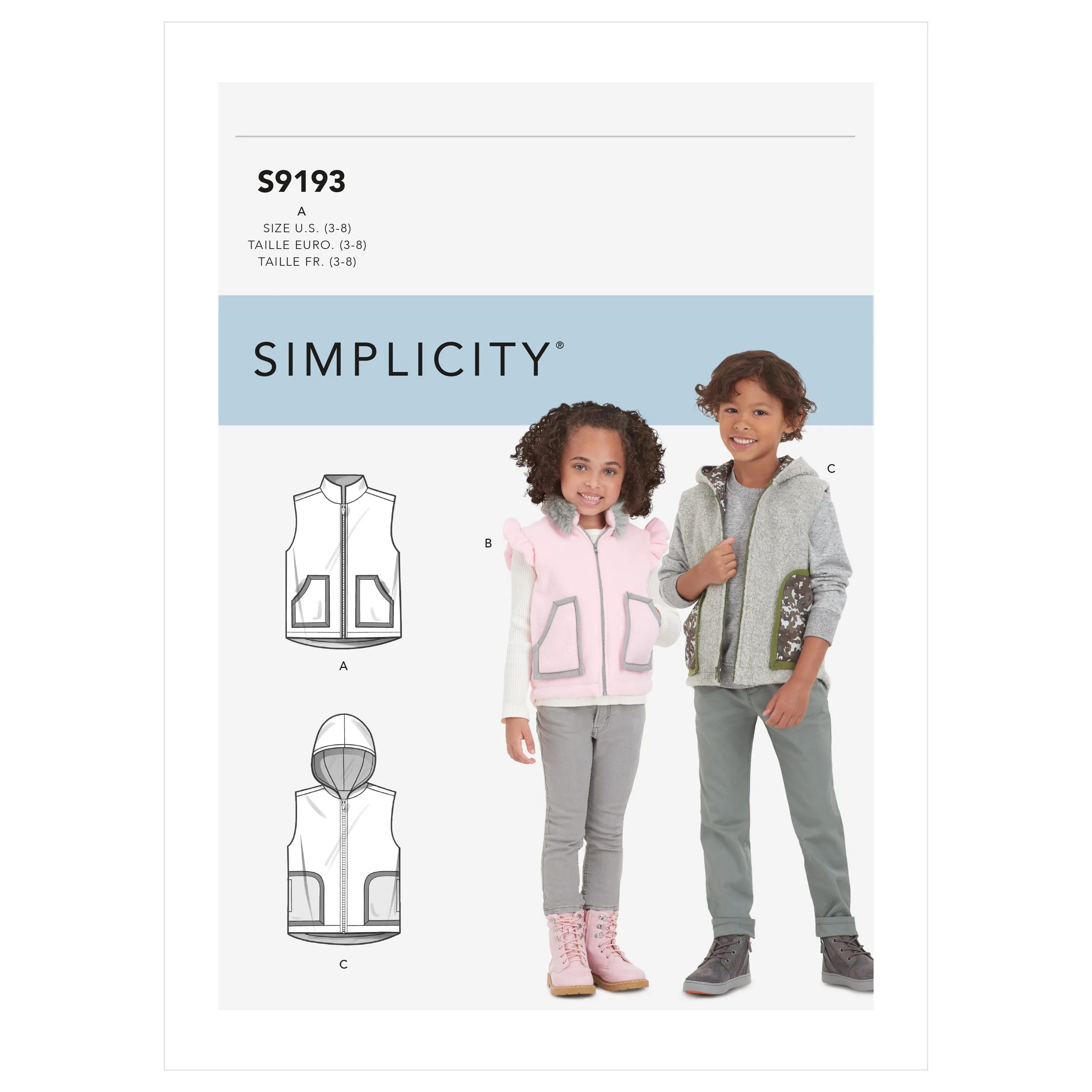 Simplicity Sewing Pattern S9193 Children's Waistcoat