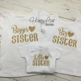 Sister shirts - Gold Glitter - Adult Unisex Sizes