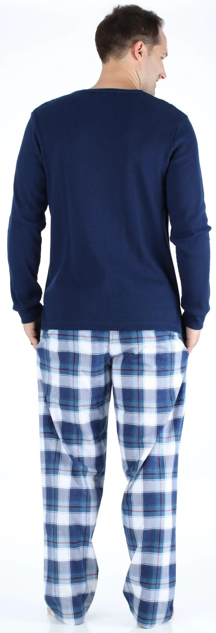 SleepytimePjs Christmas Family Matching Blue Plaid Flannel Pajamas for The Family