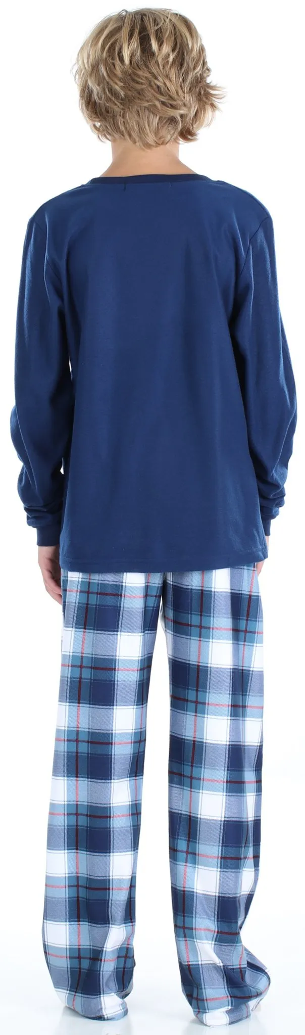 SleepytimePjs Christmas Family Matching Blue Plaid Flannel Pajamas for The Family