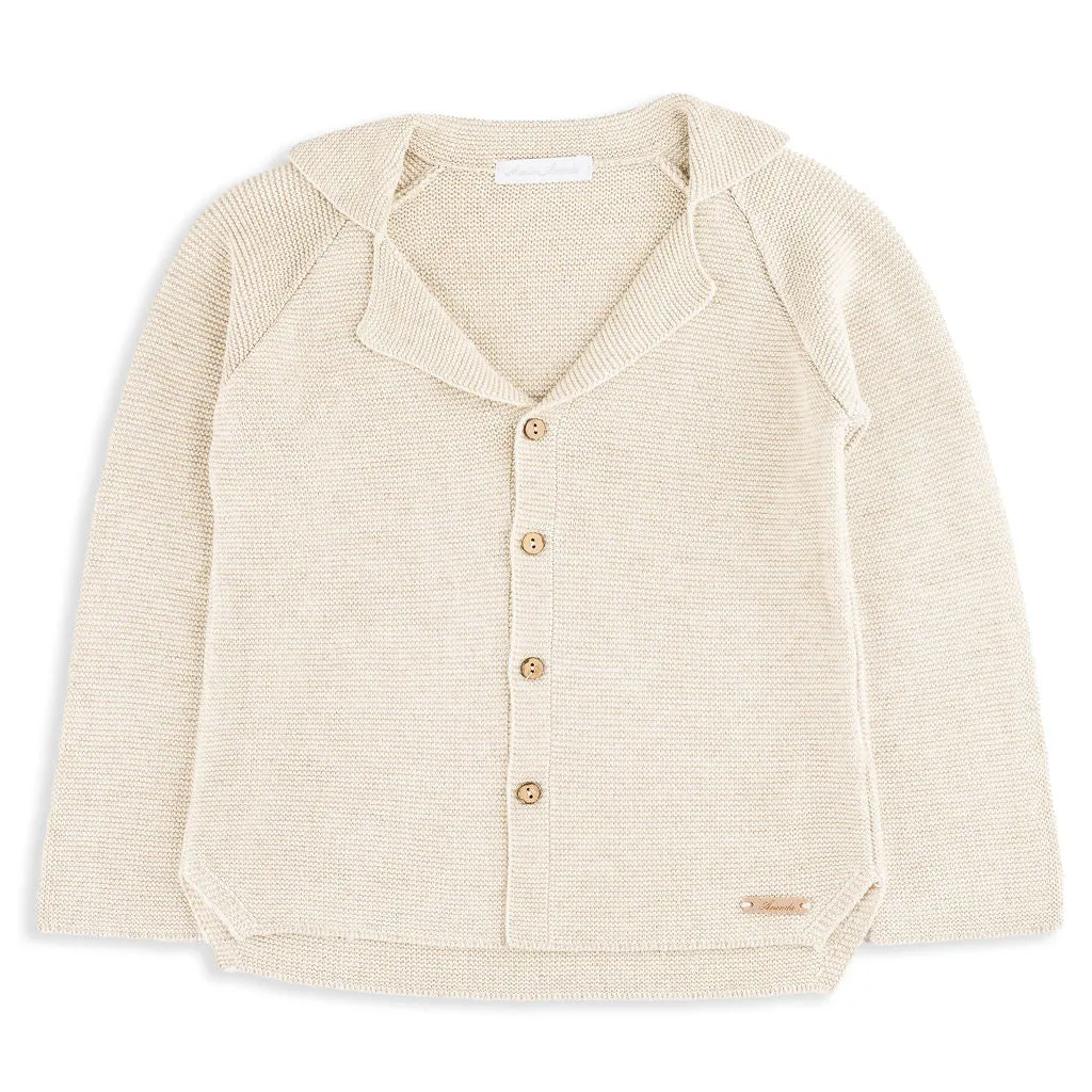 Tan Knit Buttondown Cardigan