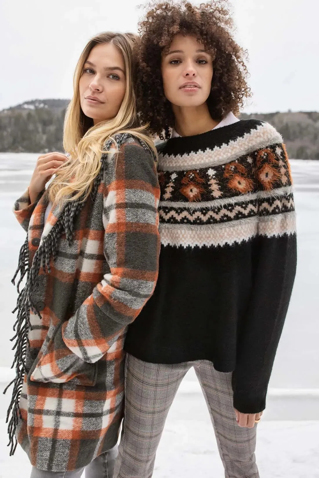 Tribal | Crew Neck Intarsia Sweater | Women's