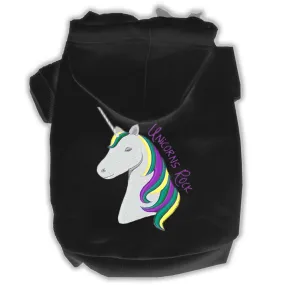 Unicorns Rock Embroidered Dog Hoodie Black Xl (16)