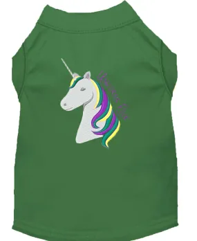 Unicorns Rock Embroidered Dog Shirt Green Lg (14)