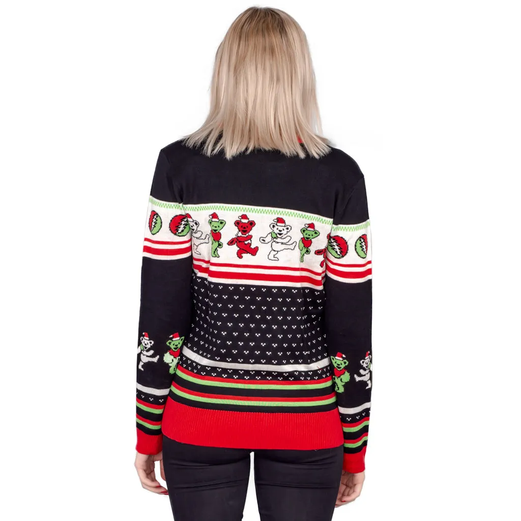 Women's Grateful Dead Dancing Bears Tacky Ugly Christmas Sweater