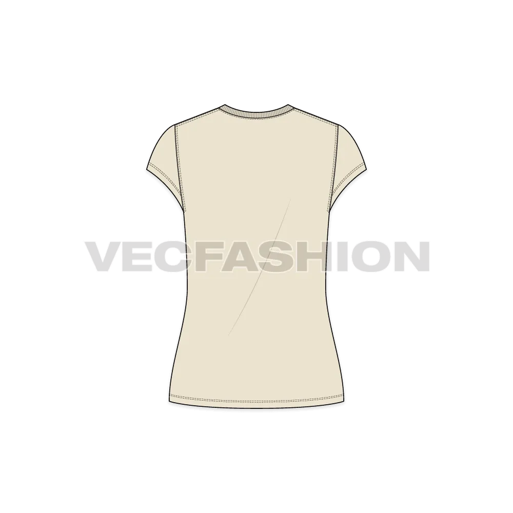 Women's V-neck Cap Sleeved Tee