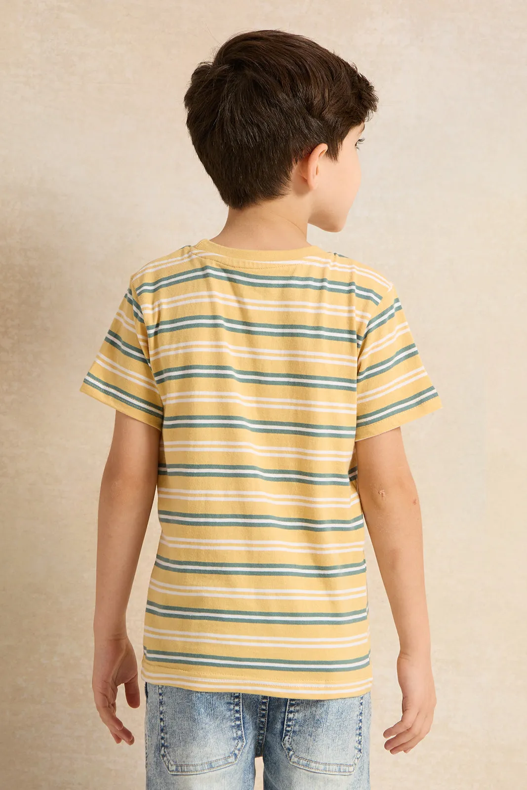 Yellow Stripe Short Sleeve T-Shirt