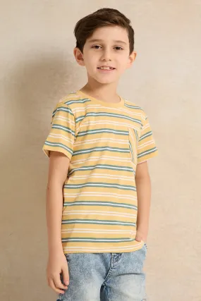 Yellow Stripe Short Sleeve T-Shirt